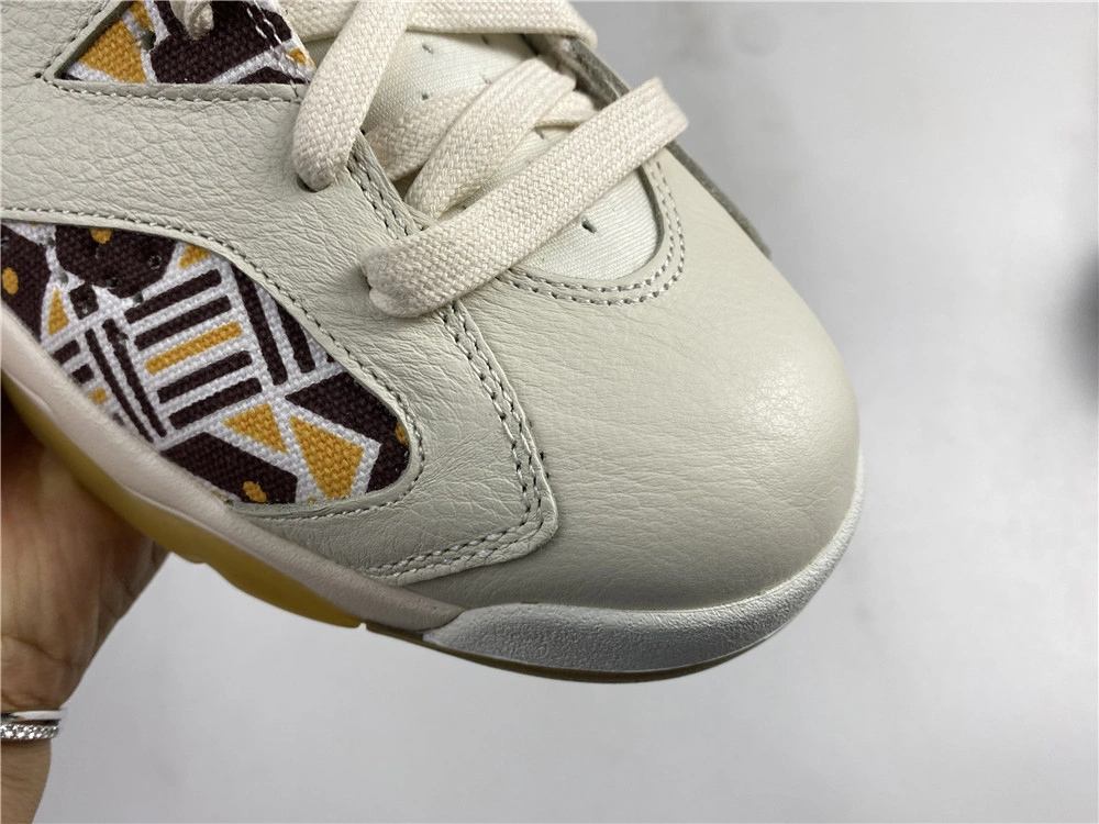 Air Jordan 6 Retro Quai 54 Sail Brown CZ4152- Stretchable 2140