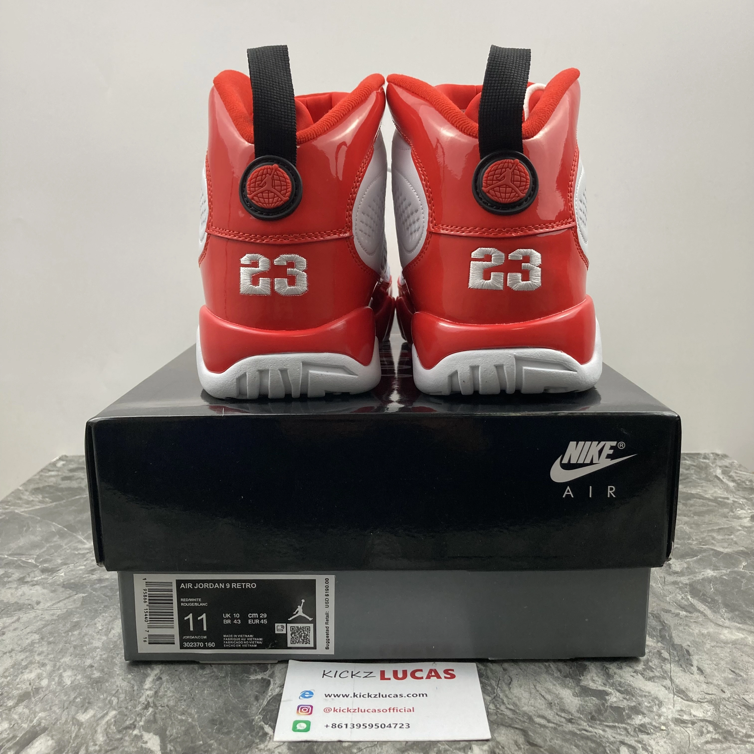 Youthful Air Jordan 9 Retro White Gym Red 302370- 2156