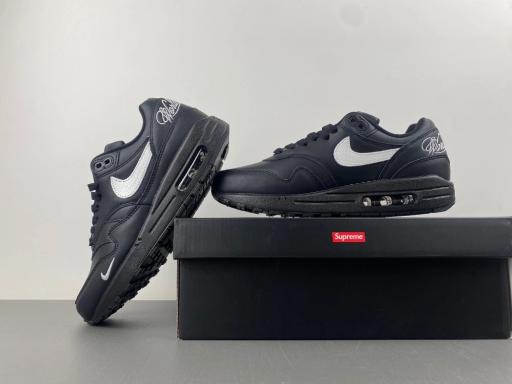 Stretchable Air Max 1 '87 SP Supreme Black White HF8813- 843