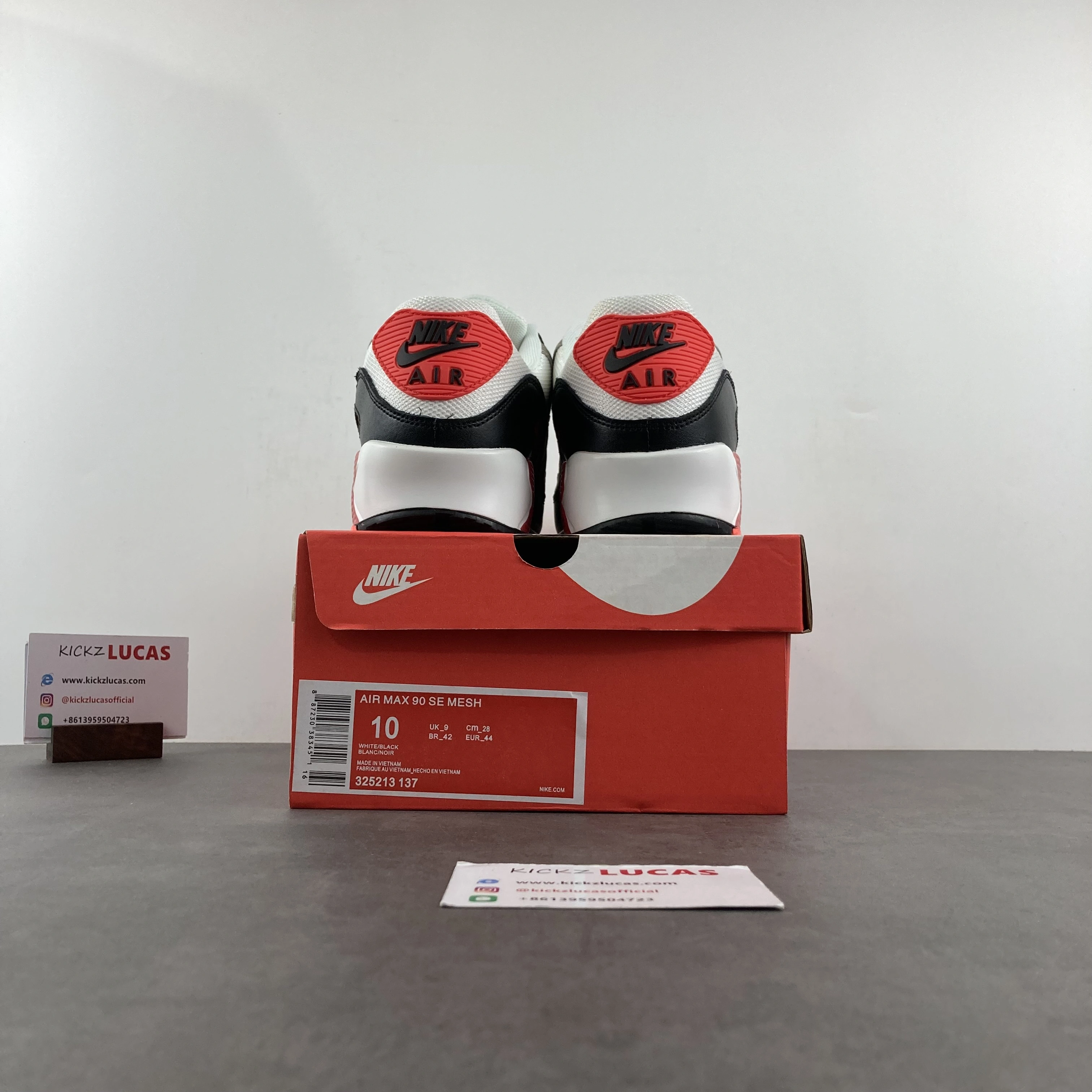 Air Max 90 White Black-Dust-Solar Red 325213- Casual 907