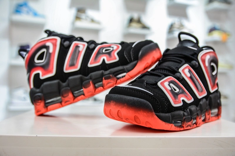 Air More Uptempo Black White Laser Crimson CJ6129- Elegant 1253