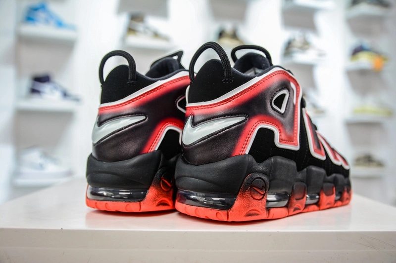 Air More Uptempo Black White Laser Crimson CJ6129- Elegant 1253