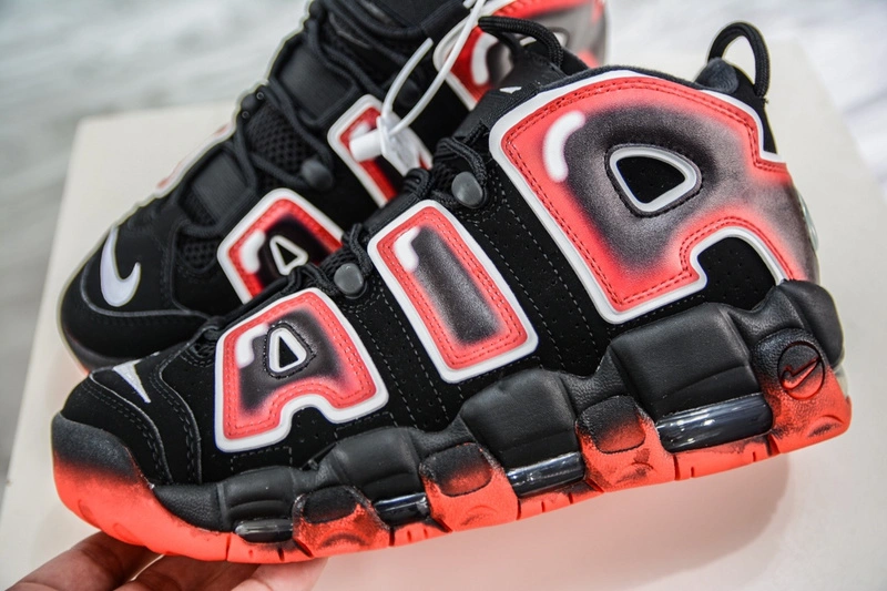 Air More Uptempo Black White Laser Crimson CJ6129- Elegant 1253