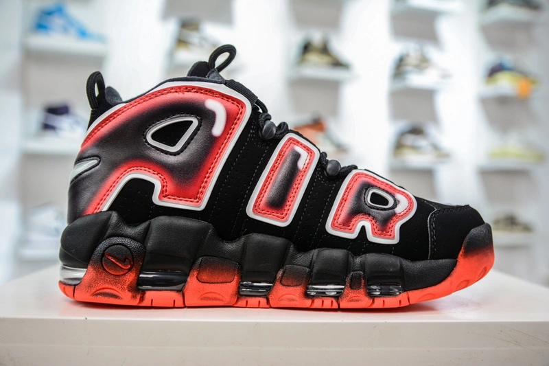 Air More Uptempo Black White Laser Crimson CJ6129- Elegant 1253