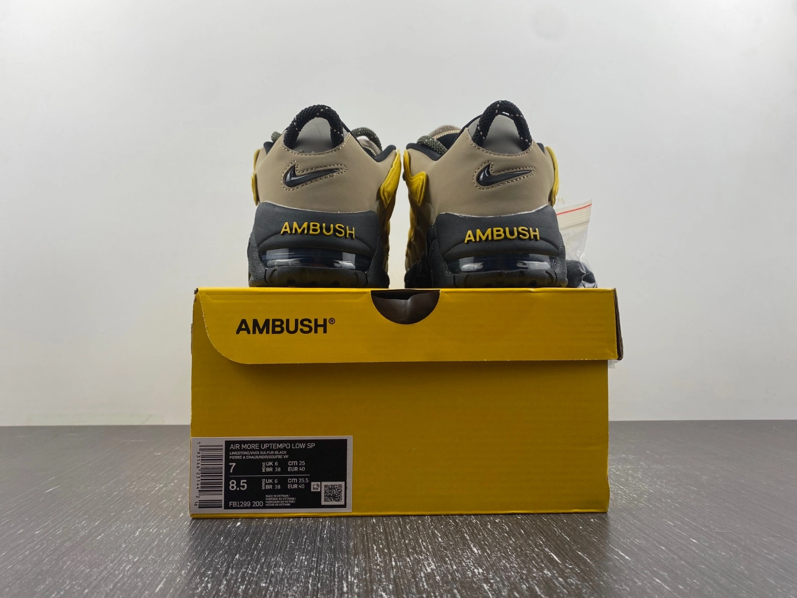 Reliable Air More Uptempo Low AMBUSH Vivid Sulfur Limestone FB1299- 1239