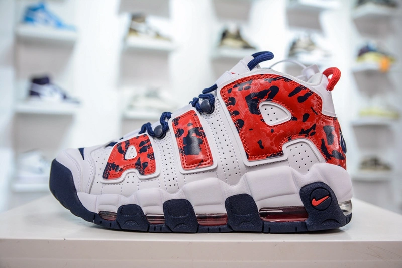 Air More Uptempo Red Navy Camo CZ7877- Bright 1242