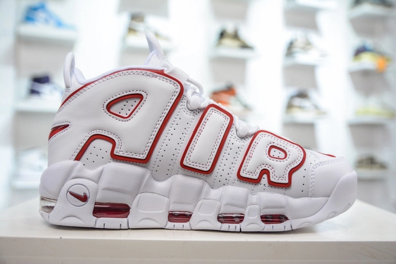 Air More Uptempo White Varsity Red Outline 921948- Stylish 1257