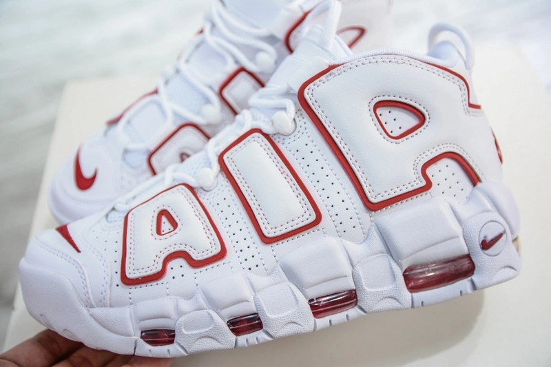 Air More Uptempo White Varsity Red Outline 921948- Stylish 1257