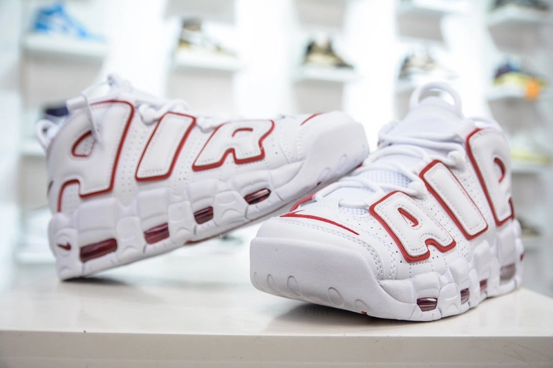 Air More Uptempo White Varsity Red Outline 921948- Stylish 1257