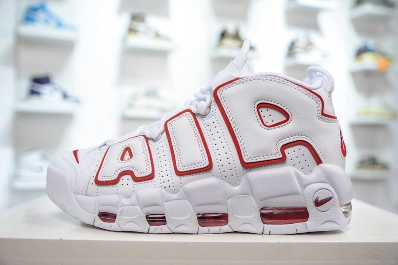 Air More Uptempo White Varsity Red Outline 921948- Stylish 1257