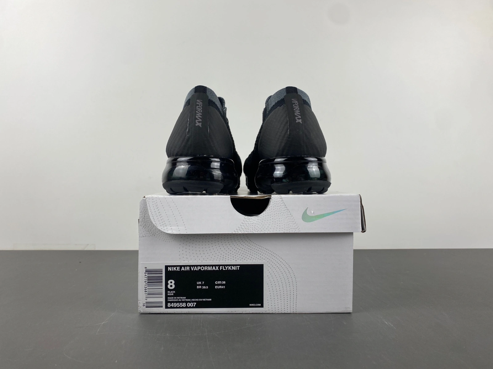 WellDesigned Air VaporMax Flyknit Black Dark Grey 849558- 852