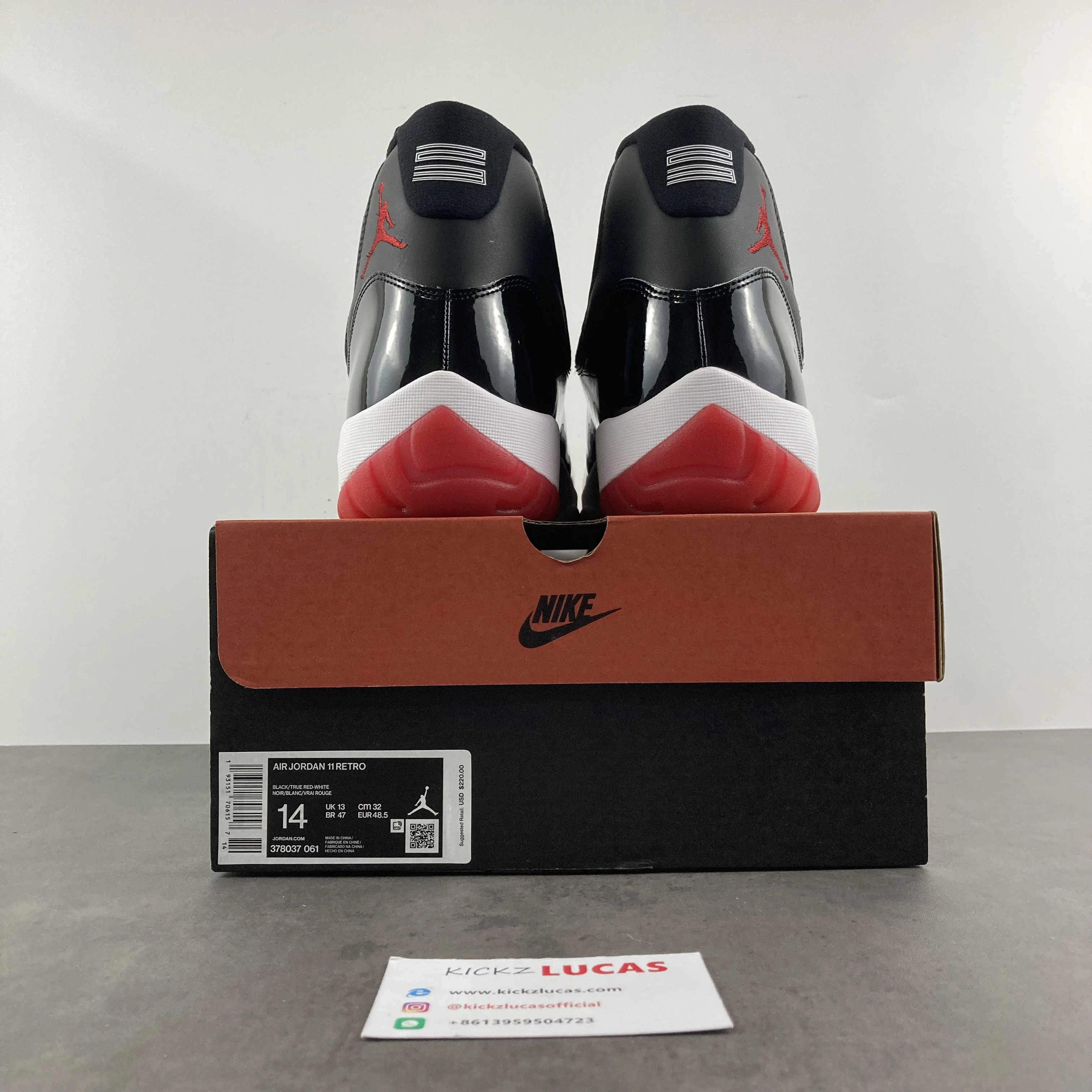 AirJordan 11 Retro Playoffs Bred 378037- Comfortable 2216