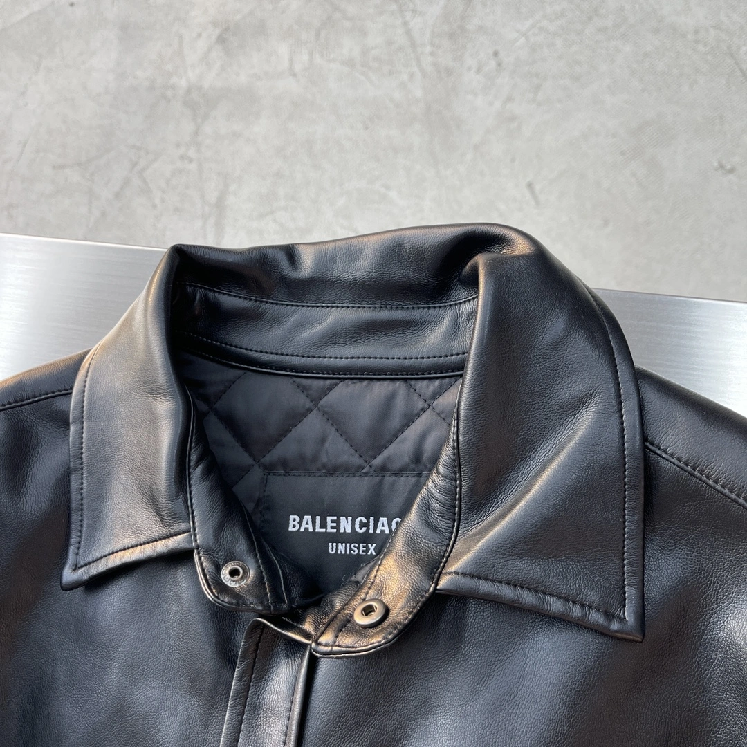 SunProtective B*alenciaga Leather Jacket Top Quality D17 20231107- 10594