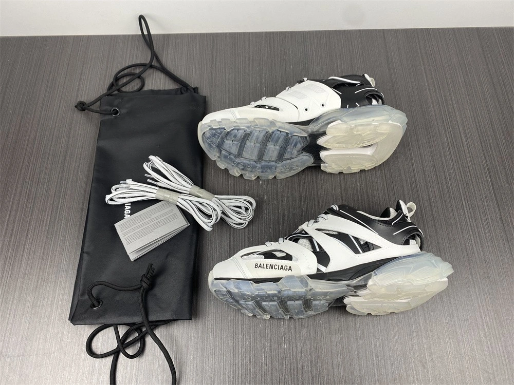 Unique B*alenciaga Track Clear Sole White Black 647741W3BZ 4599