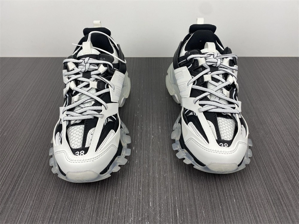 Unique B*alenciaga Track Clear Sole White Black 647741W3BZ 4599