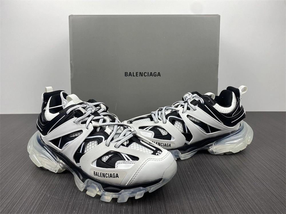 Unique B*alenciaga Track Clear Sole White Black 647741W3BZ 4599