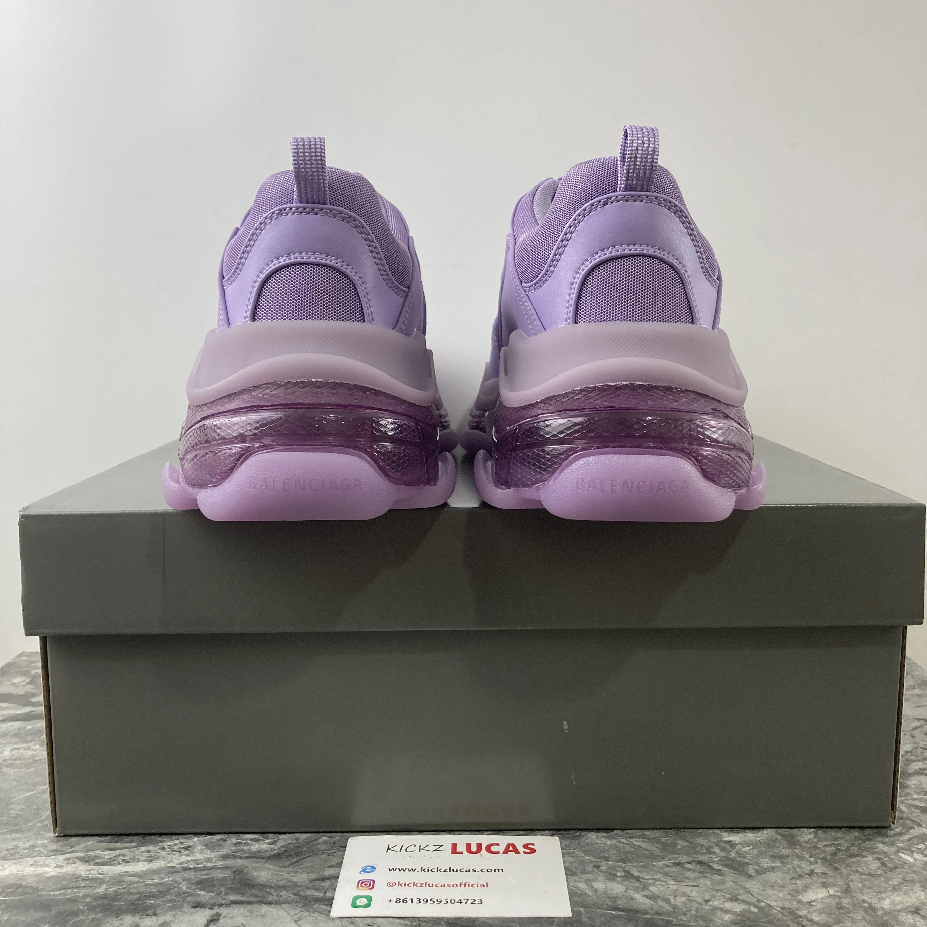 B*alenciaga Triple S Clear Sole Purple 544351W2GA Sporty 4596