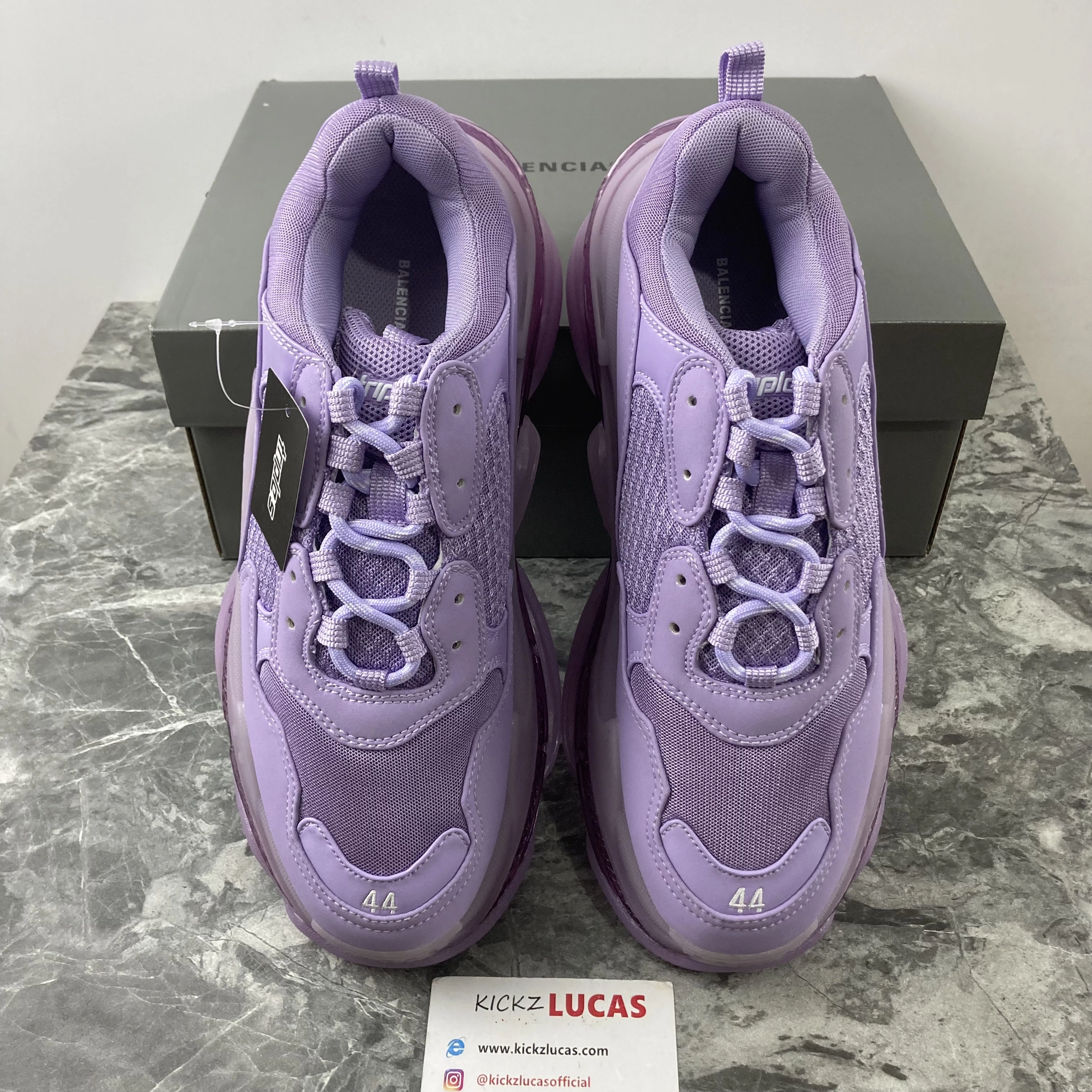 B*alenciaga Triple S Clear Sole Purple 544351W2GA Sporty 4596