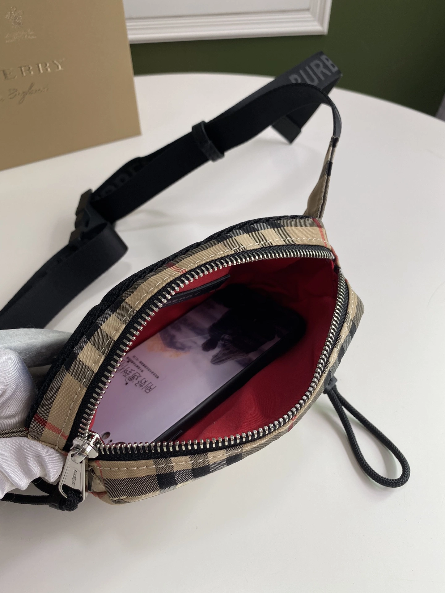 B*urberry Bag Top Quality 18.5*3.7*12.5cm Bright 9366