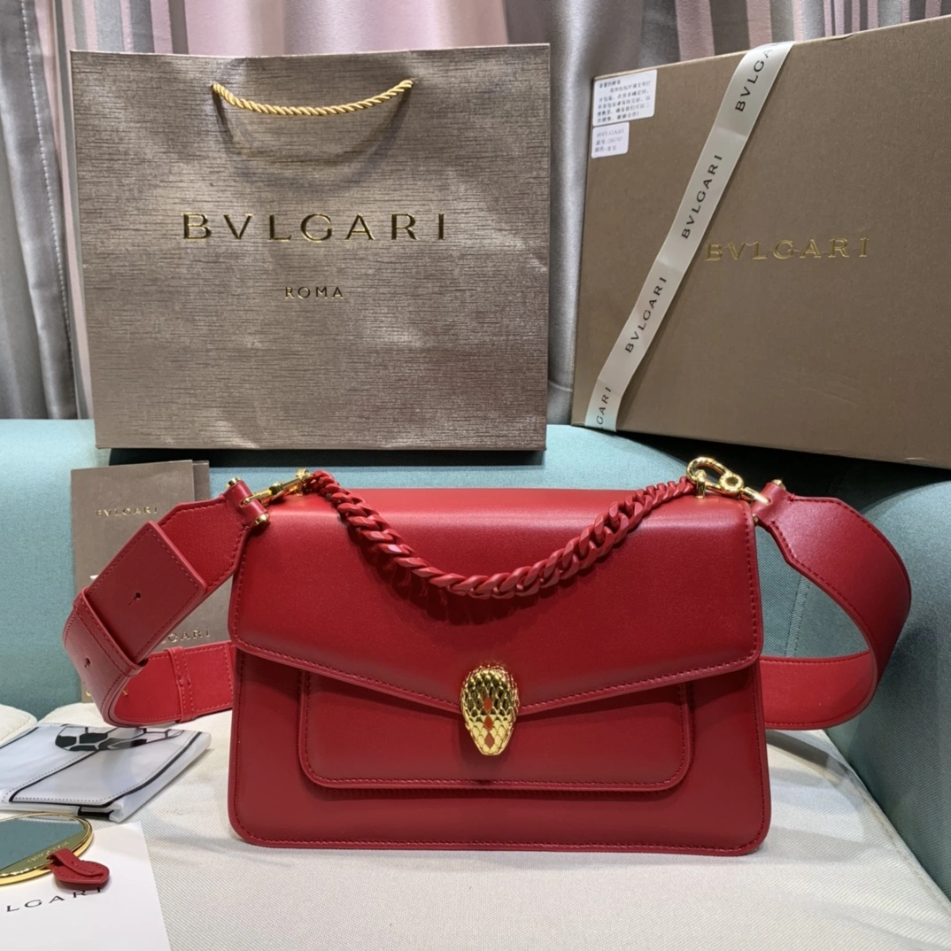 Stylish B*vlgari Top Bag 25×14.5×9cm 9640