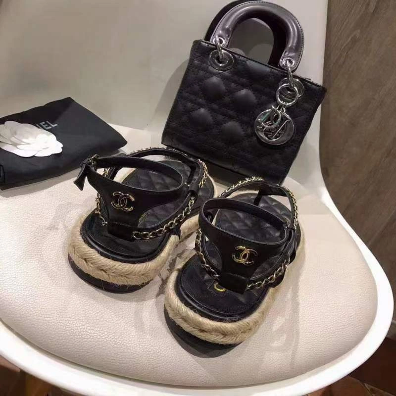 RelaxedFit C*hanel Sandals Top 6743