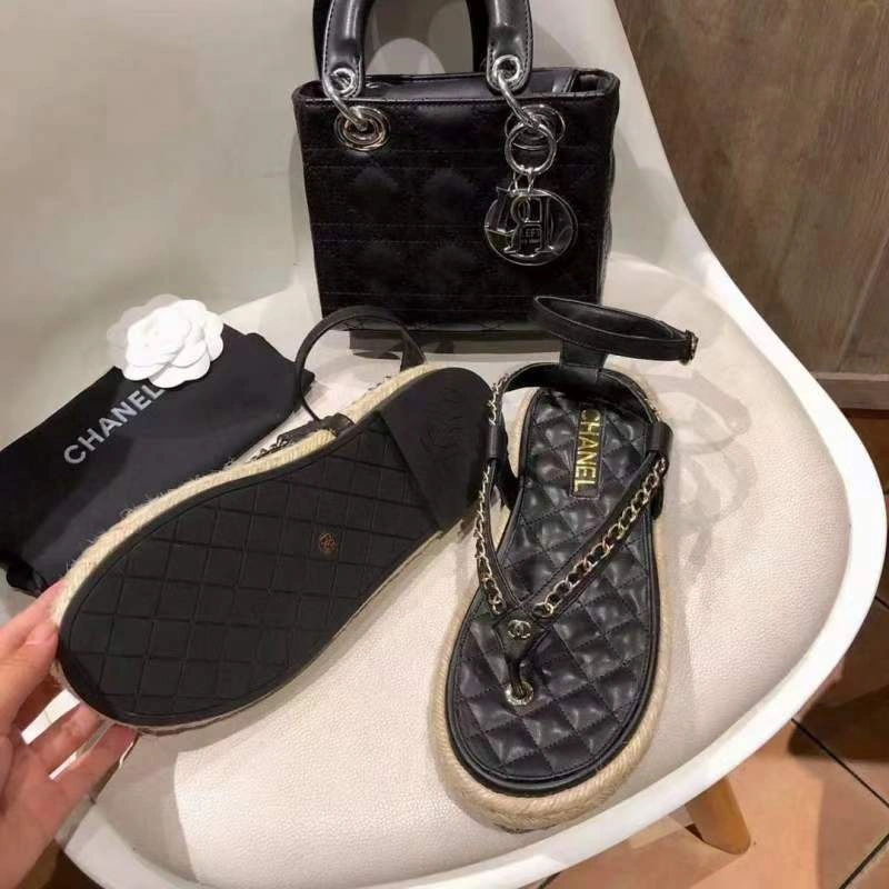 RelaxedFit C*hanel Sandals Top 6743
