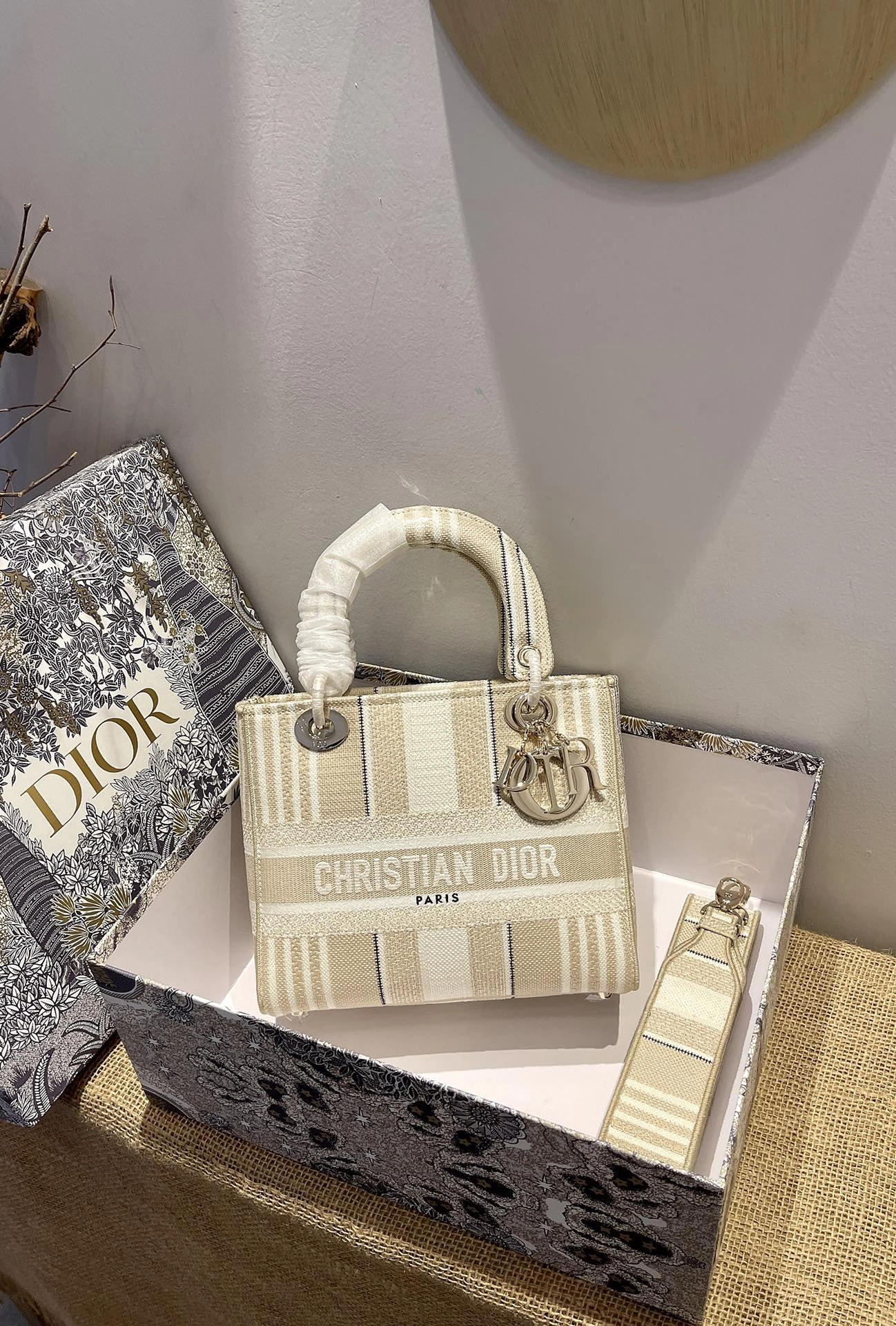 D*ior Top Bag 24*20*11cm Minimalist 7735