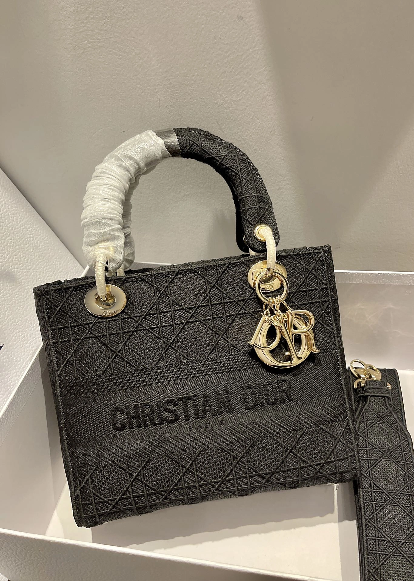 D*ior Top Bag 24*20*11cm Fashionable 7736