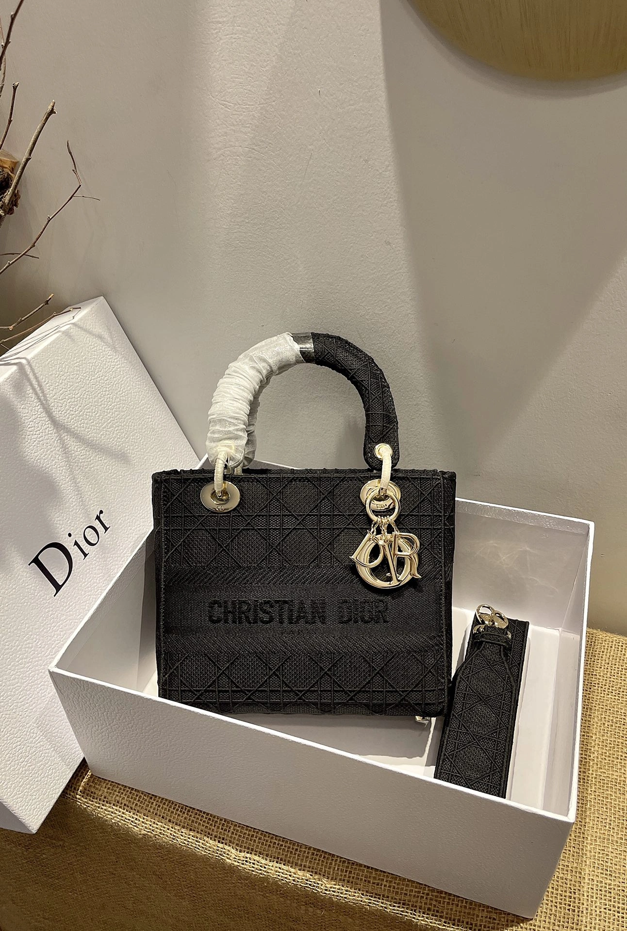 D*ior Top Bag 24*20*11cm Fashionable 7736