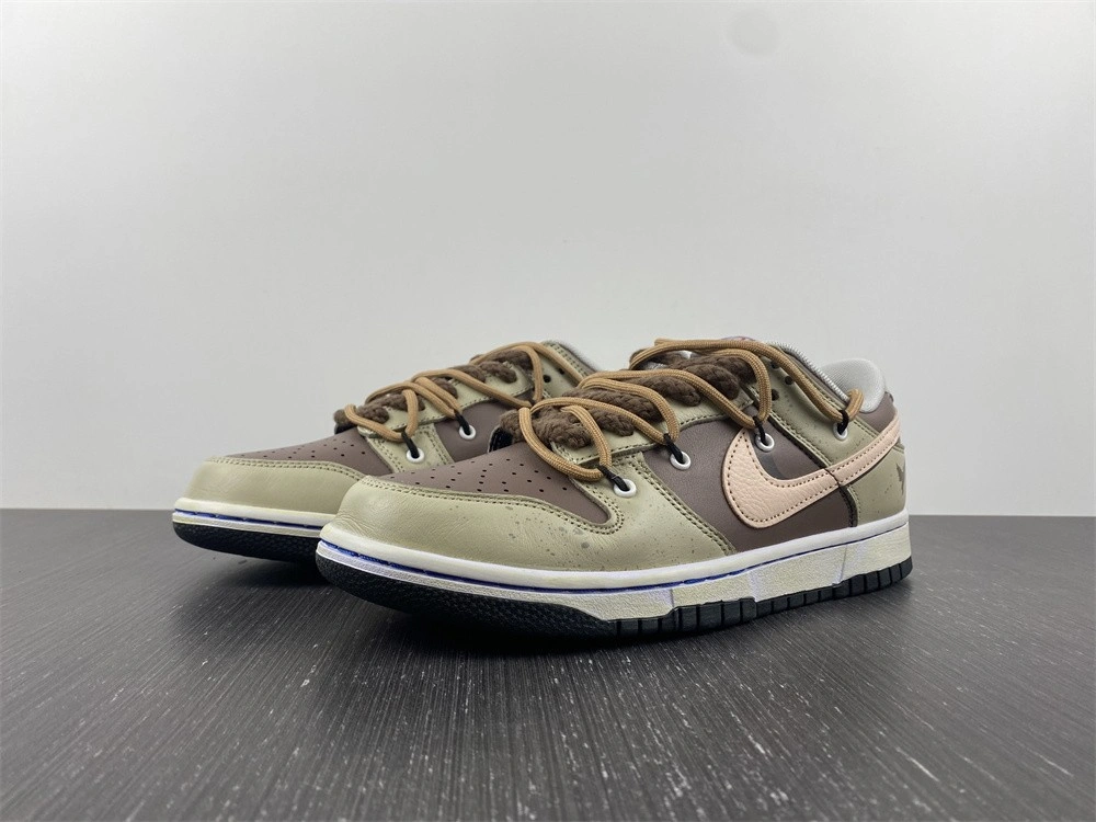Effortless Dunk Low Customized Brown Pink DD3363- 341