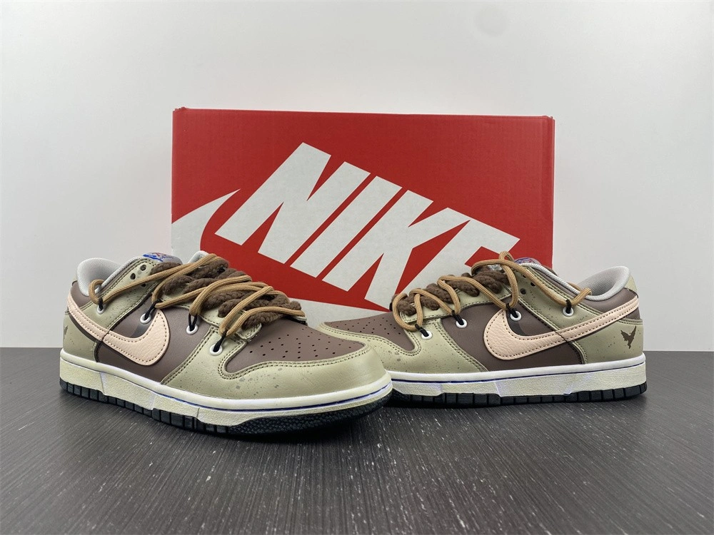 Effortless Dunk Low Customized Brown Pink DD3363- 341