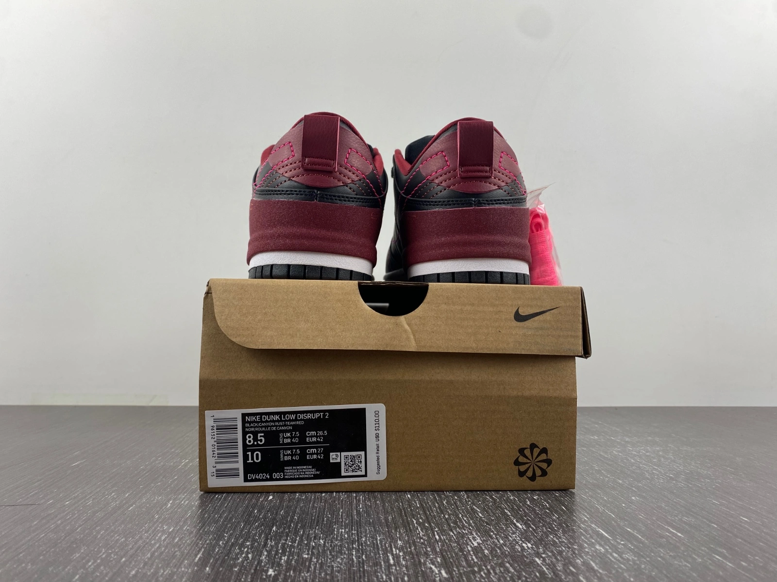 QuickDry Dunk Low Disrupt 2 Black Dark Beetroot DH4402- 77