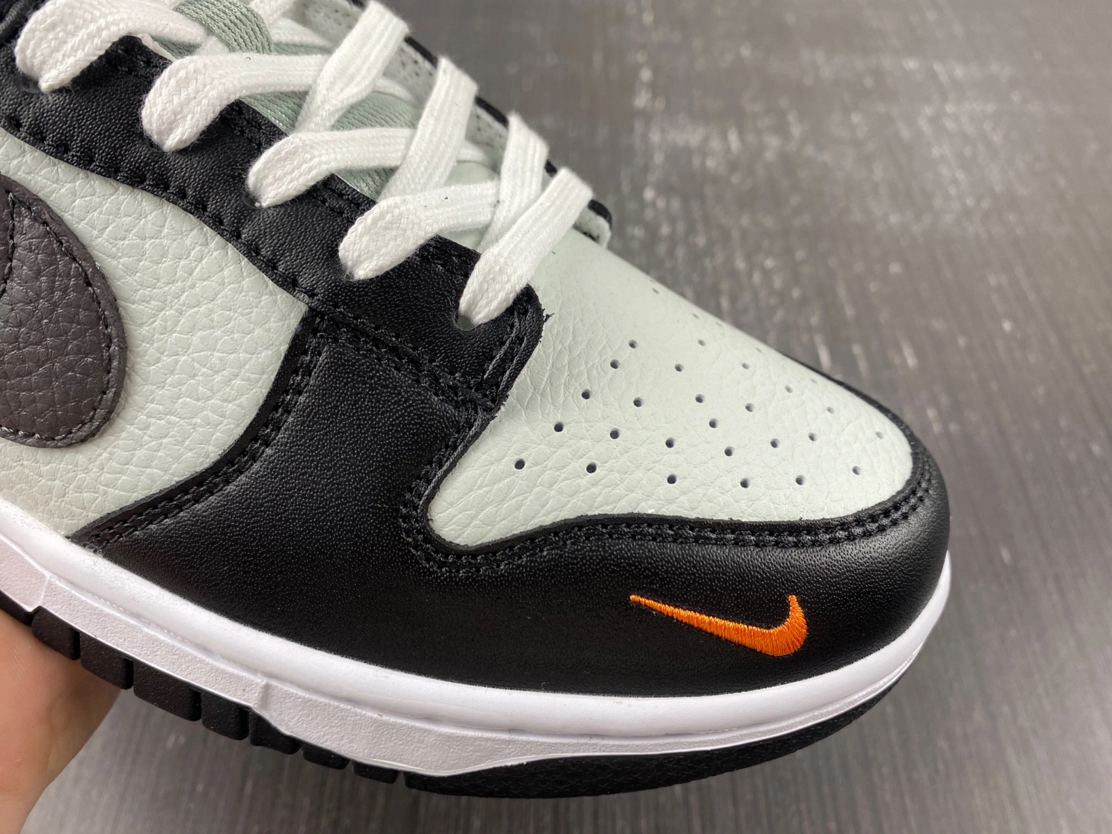 Dunk Low Grey Black Orange Mini Swoosh FN7808- Breathable 183