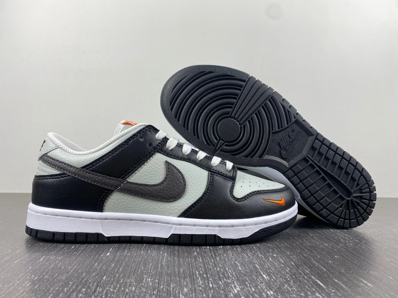 Dunk Low Grey Black Orange Mini Swoosh FN7808- Breathable 183
