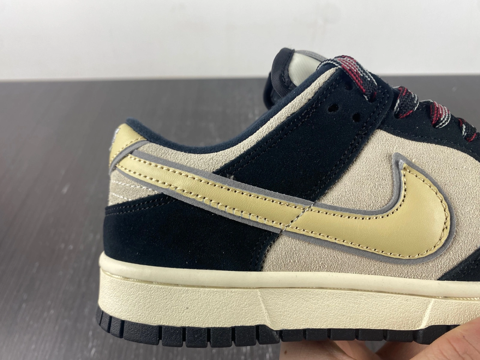 Attractive Dunk Low LX Black Suede Team Gold DV3054- 231