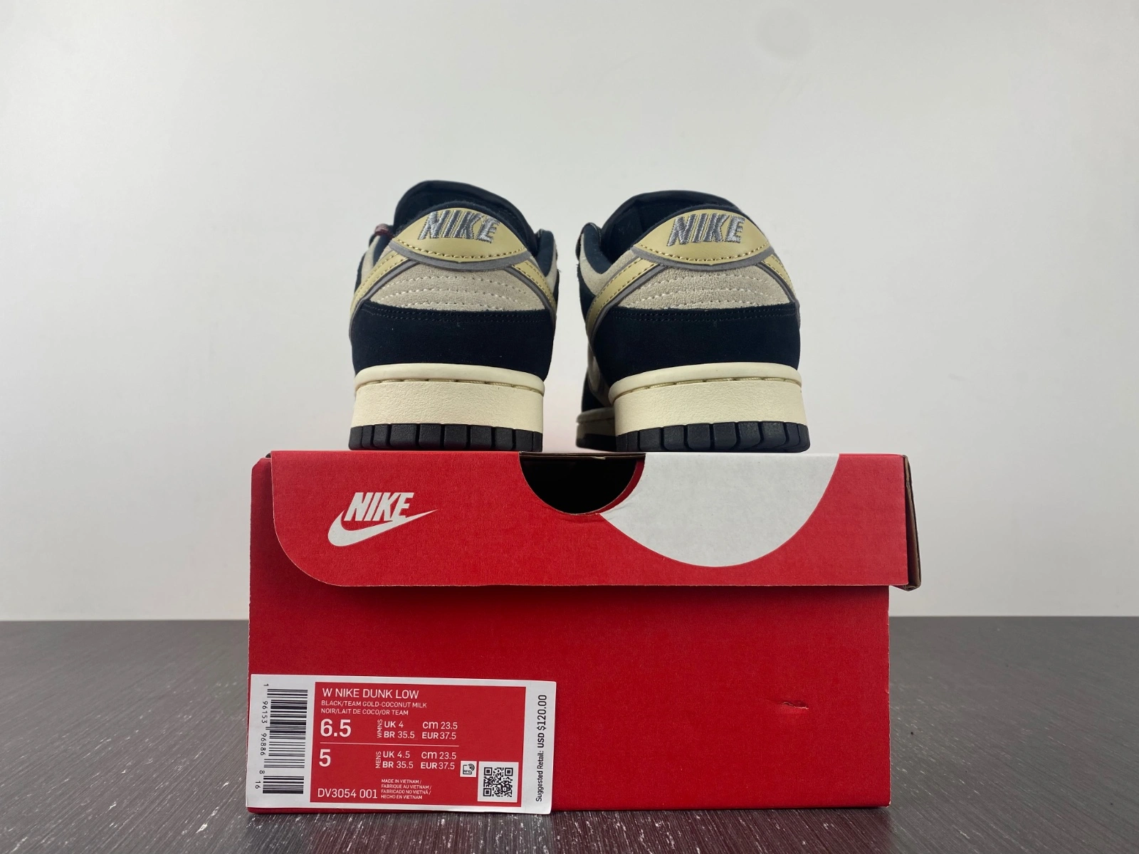 Attractive Dunk Low LX Black Suede Team Gold DV3054- 231