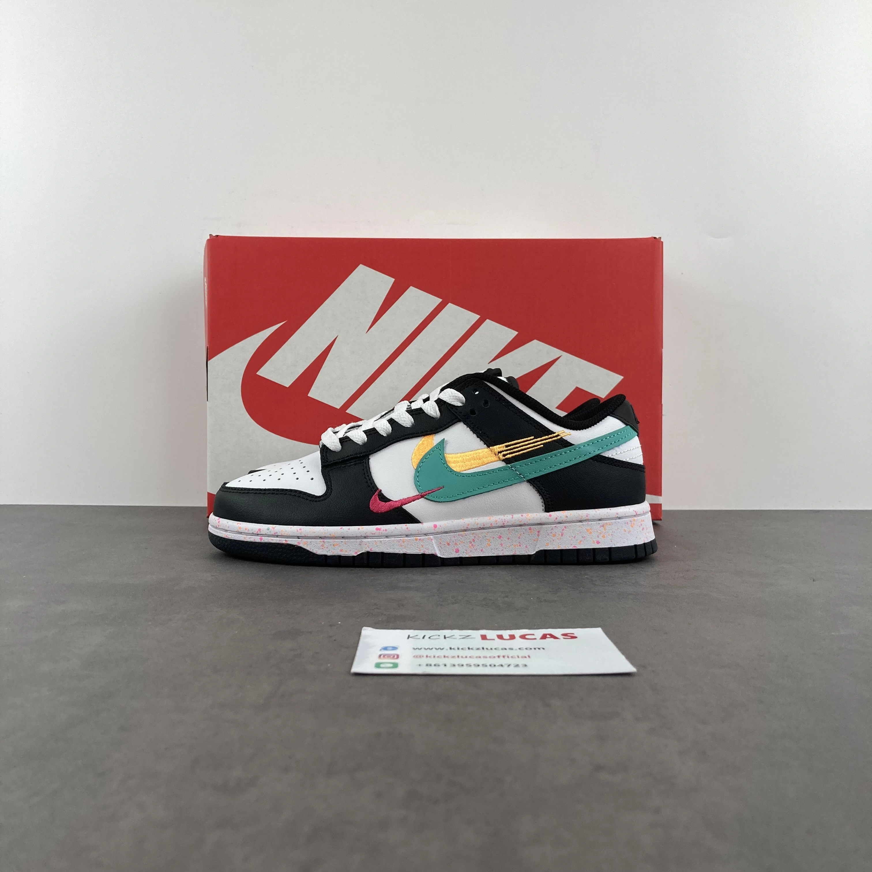 Dunk Low Multiple Swooshes White Washed Teal FD4623- FreshLook 235