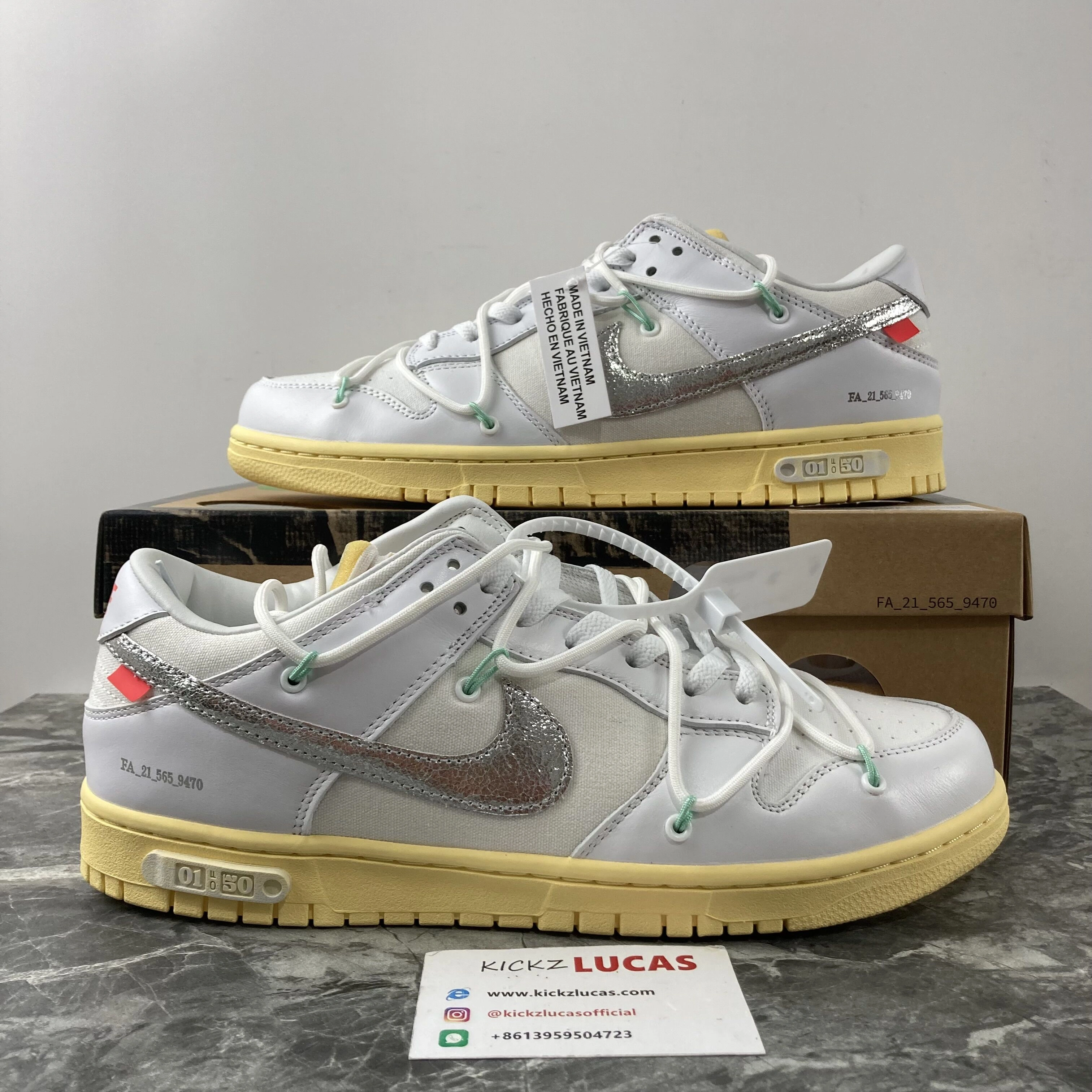 RelaxedFit Dunk Low Off-White Lot 1 DM1602- 393