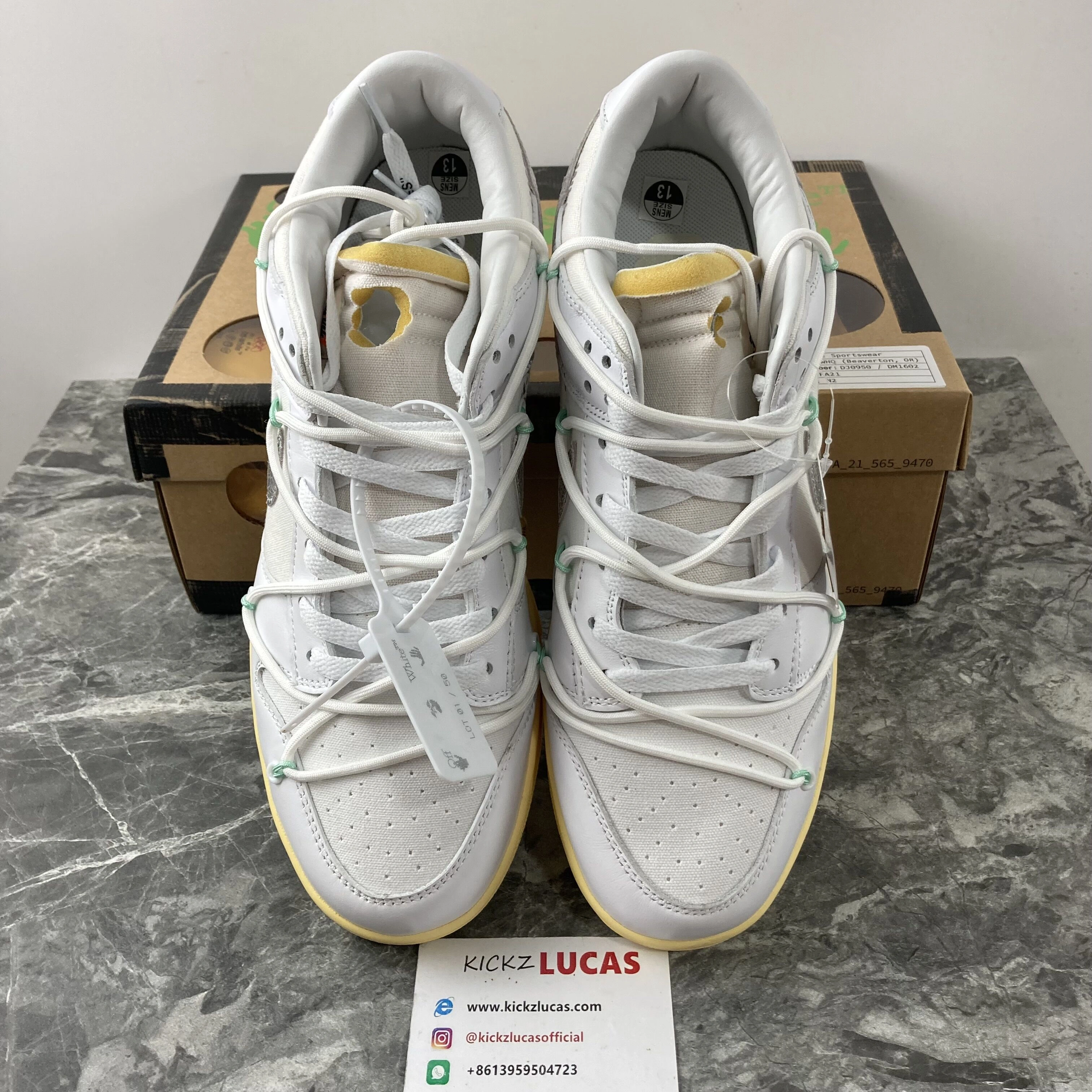 RelaxedFit Dunk Low Off-White Lot 1 DM1602- 393