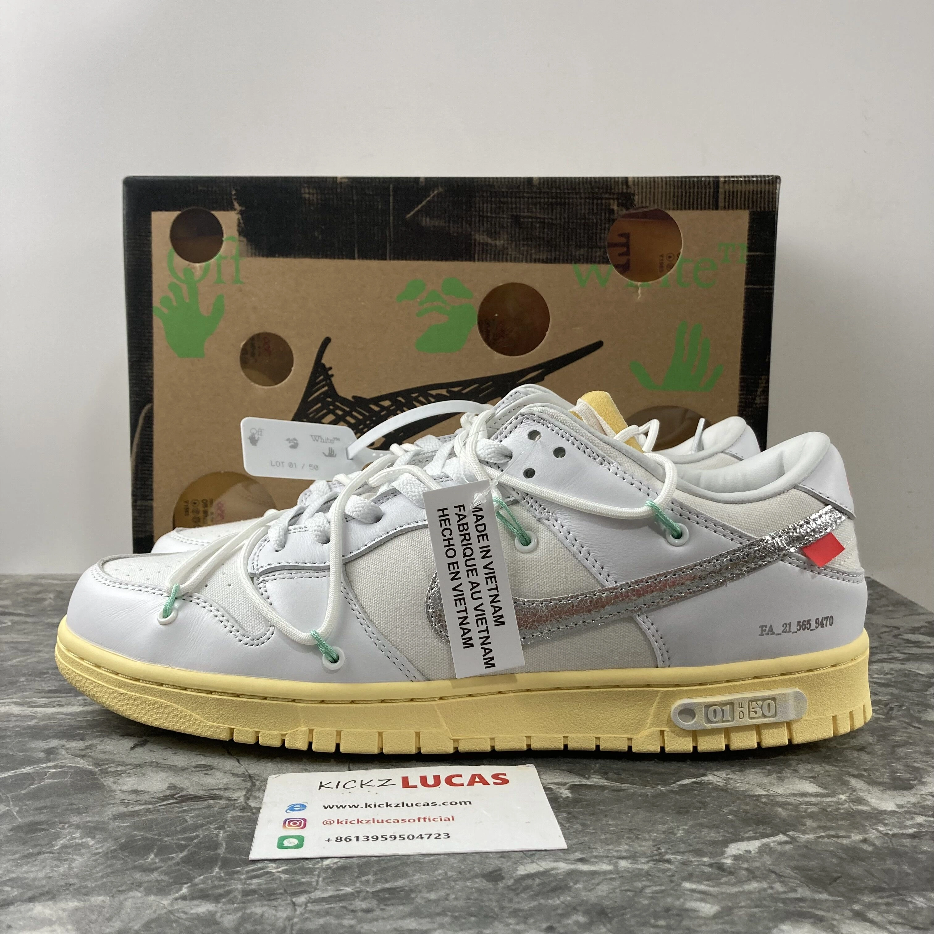 RelaxedFit Dunk Low Off-White Lot 1 DM1602- 393