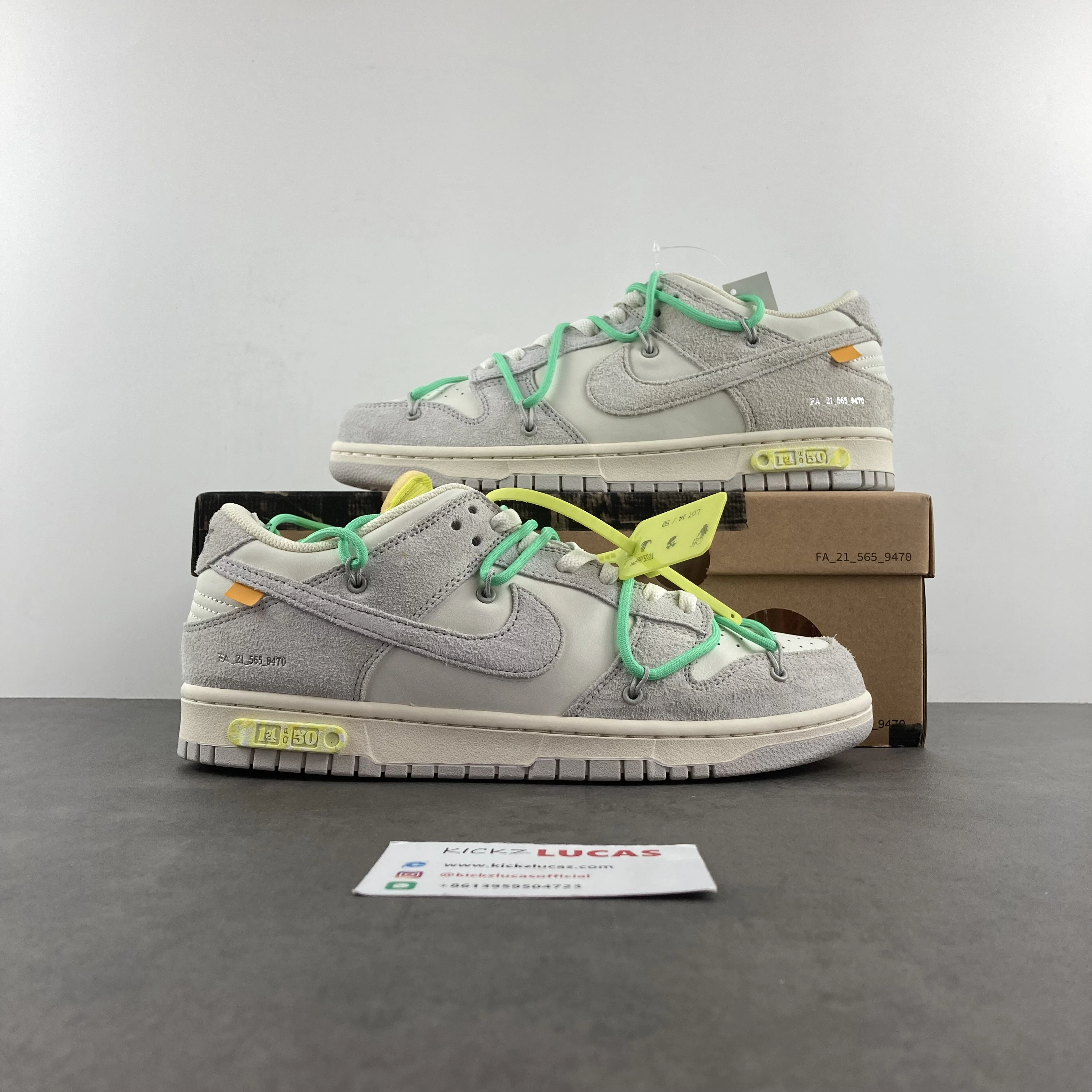 Unique Dunk Low Off-White Lot 14 DJ0950- 489