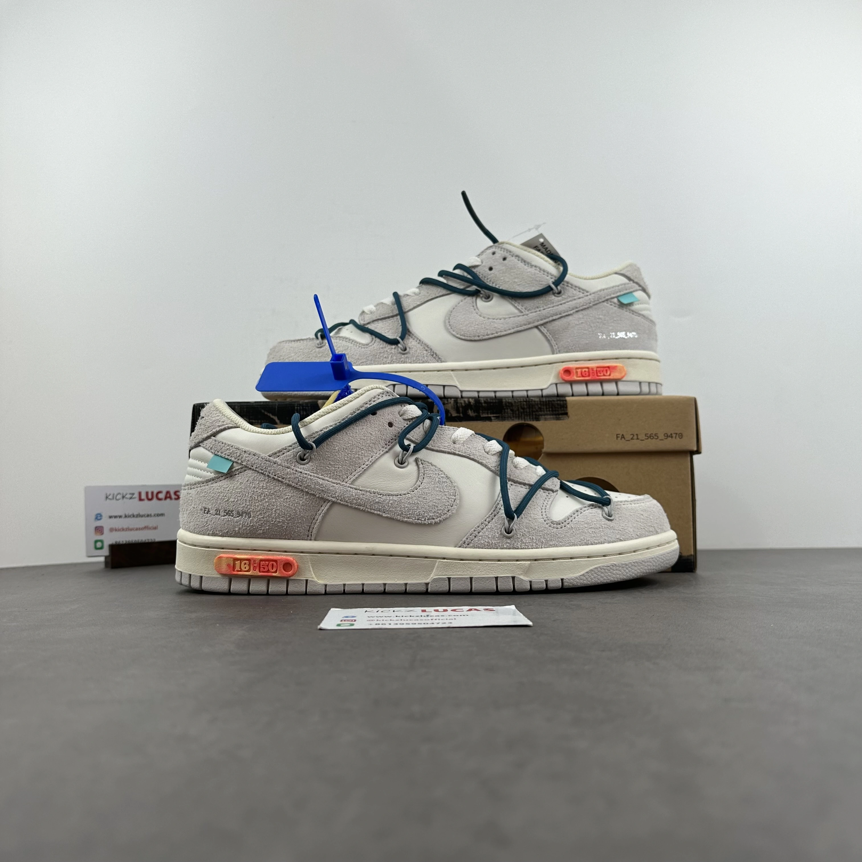 Comfortable Dunk Low Off-White Lot 16 DJ0950- 447