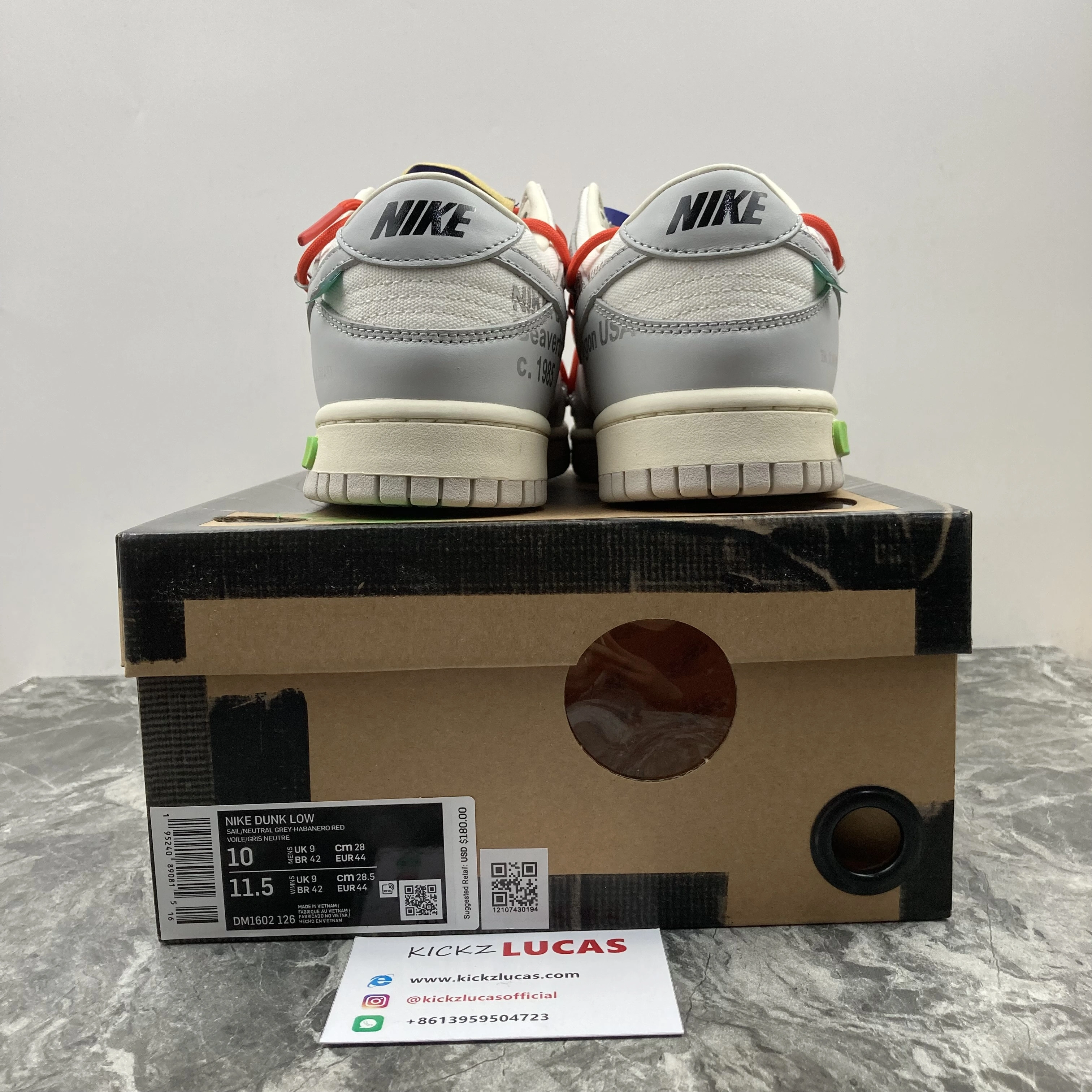 Durable Dunk Low Off-White Lot 23 DM1602- 502
