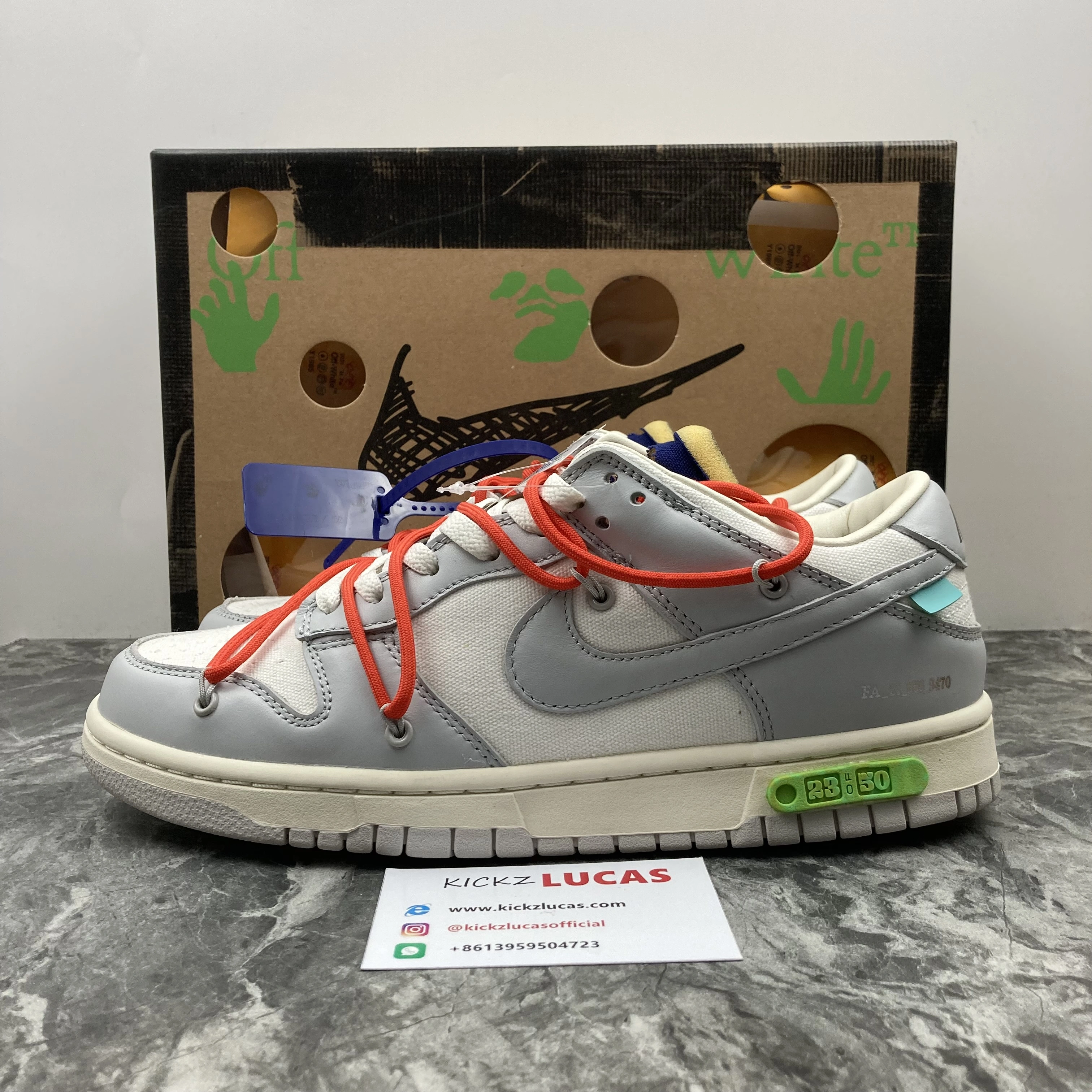 Durable Dunk Low Off-White Lot 23 DM1602- 502