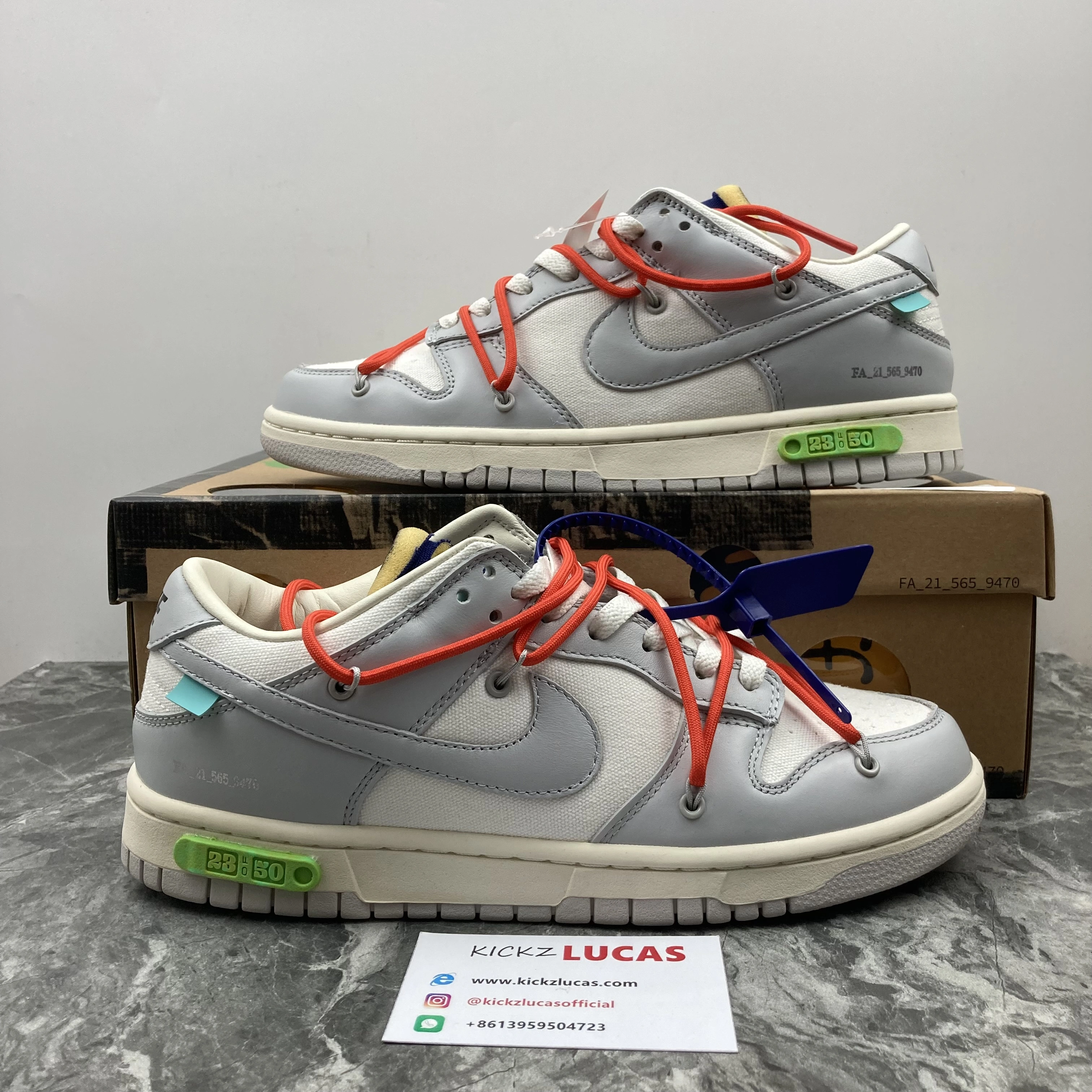 Durable Dunk Low Off-White Lot 23 DM1602- 502