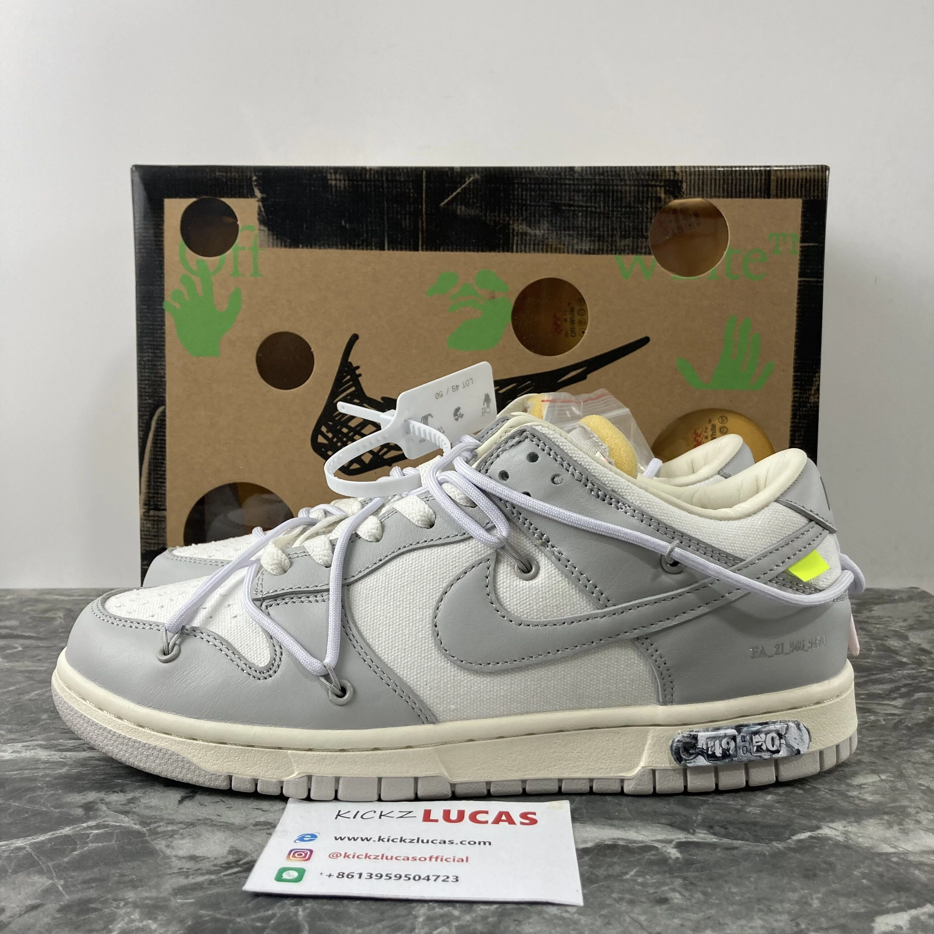 TimelessDesign Dunk Low Off-White Lot 49 DM1602- 483