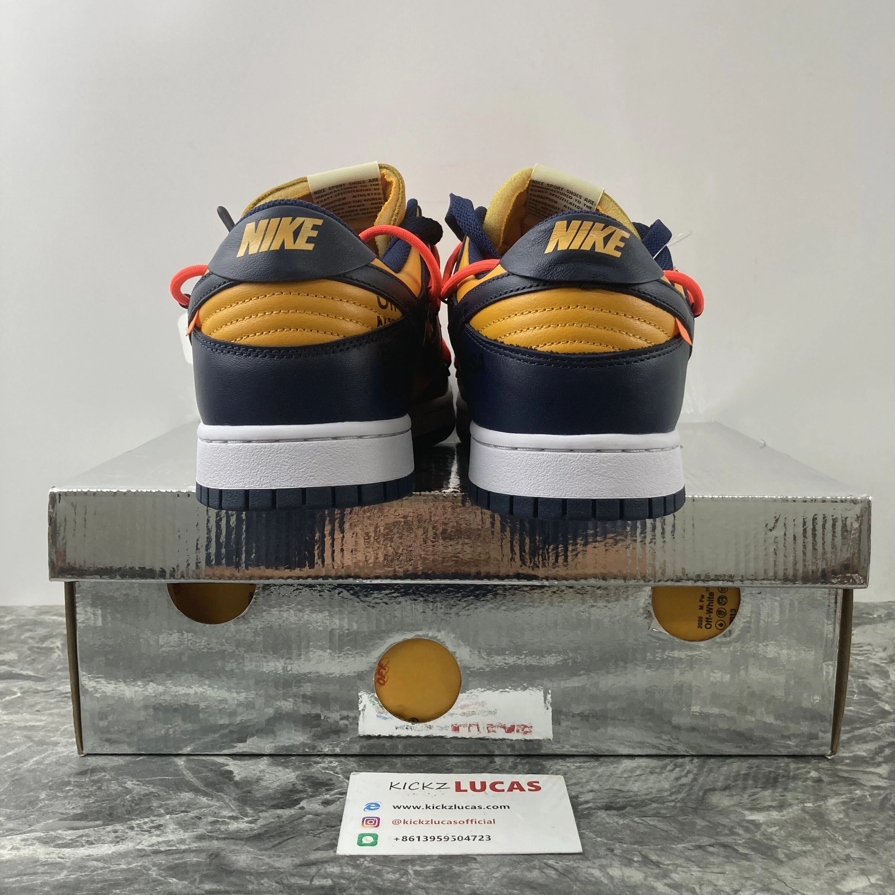 Trendsetting Dunk Low Off-White University Gold Midnight Navy CT0856- 367