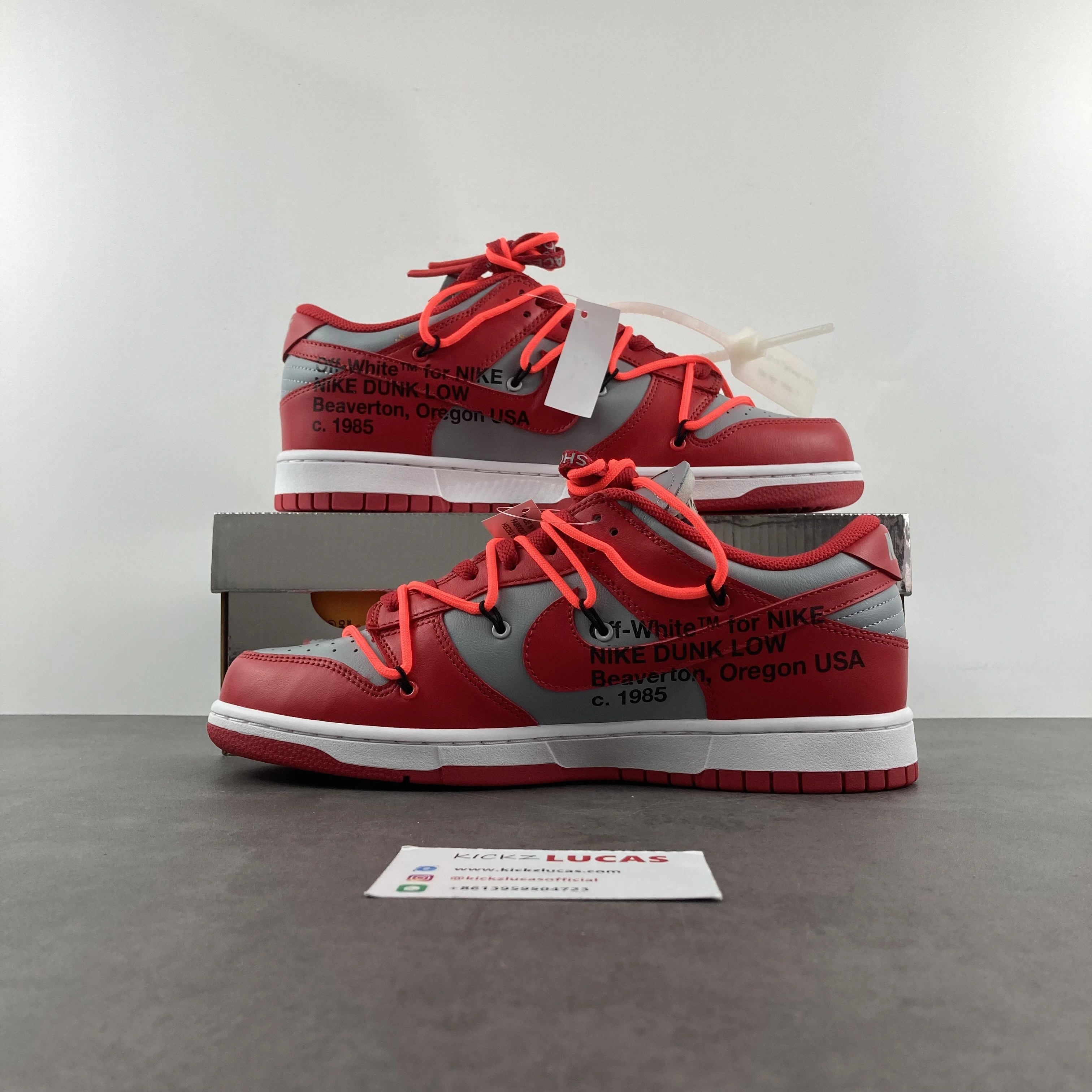 Snug Dunk Low Off-White University Red CT0856- 626