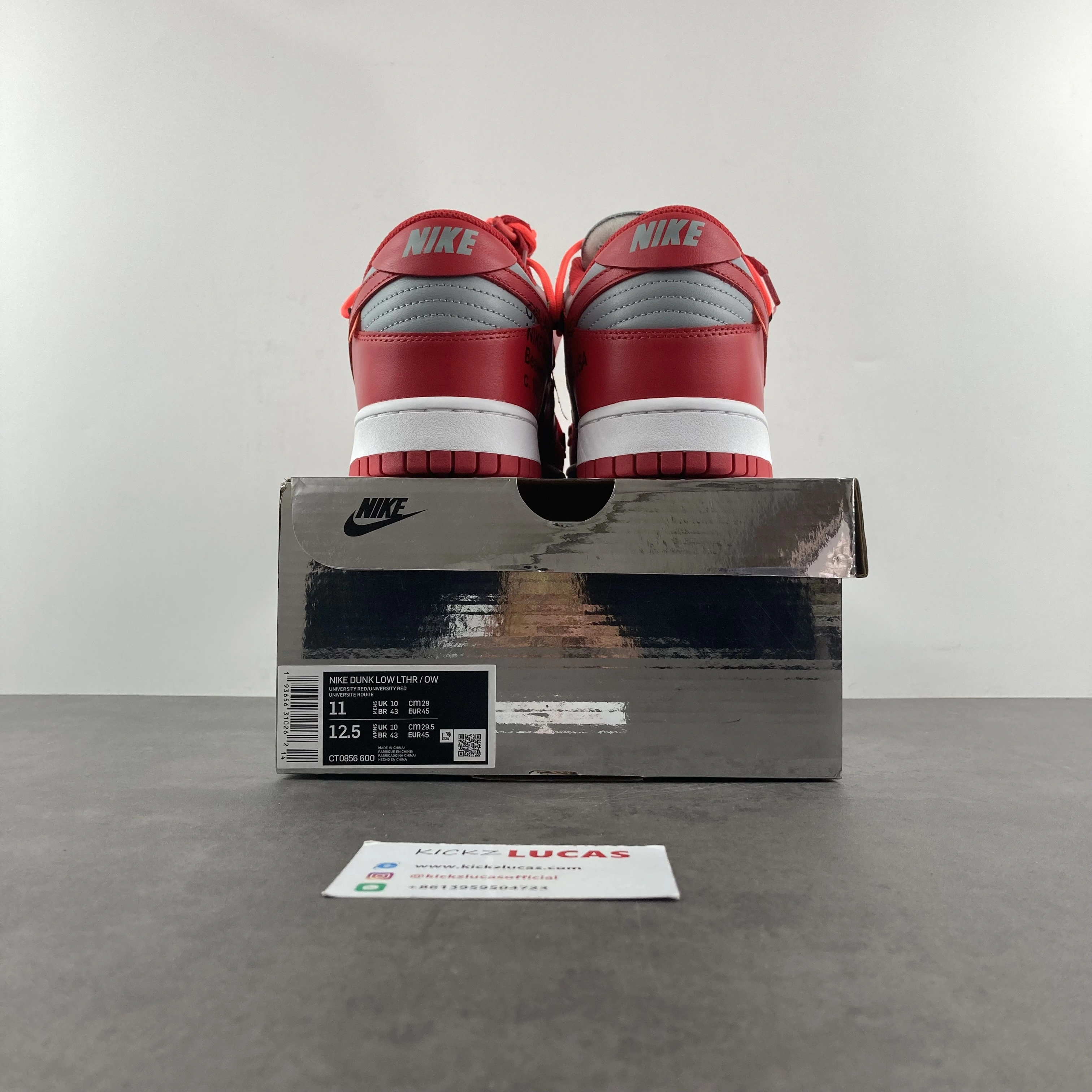 Snug Dunk Low Off-White University Red CT0856- 626