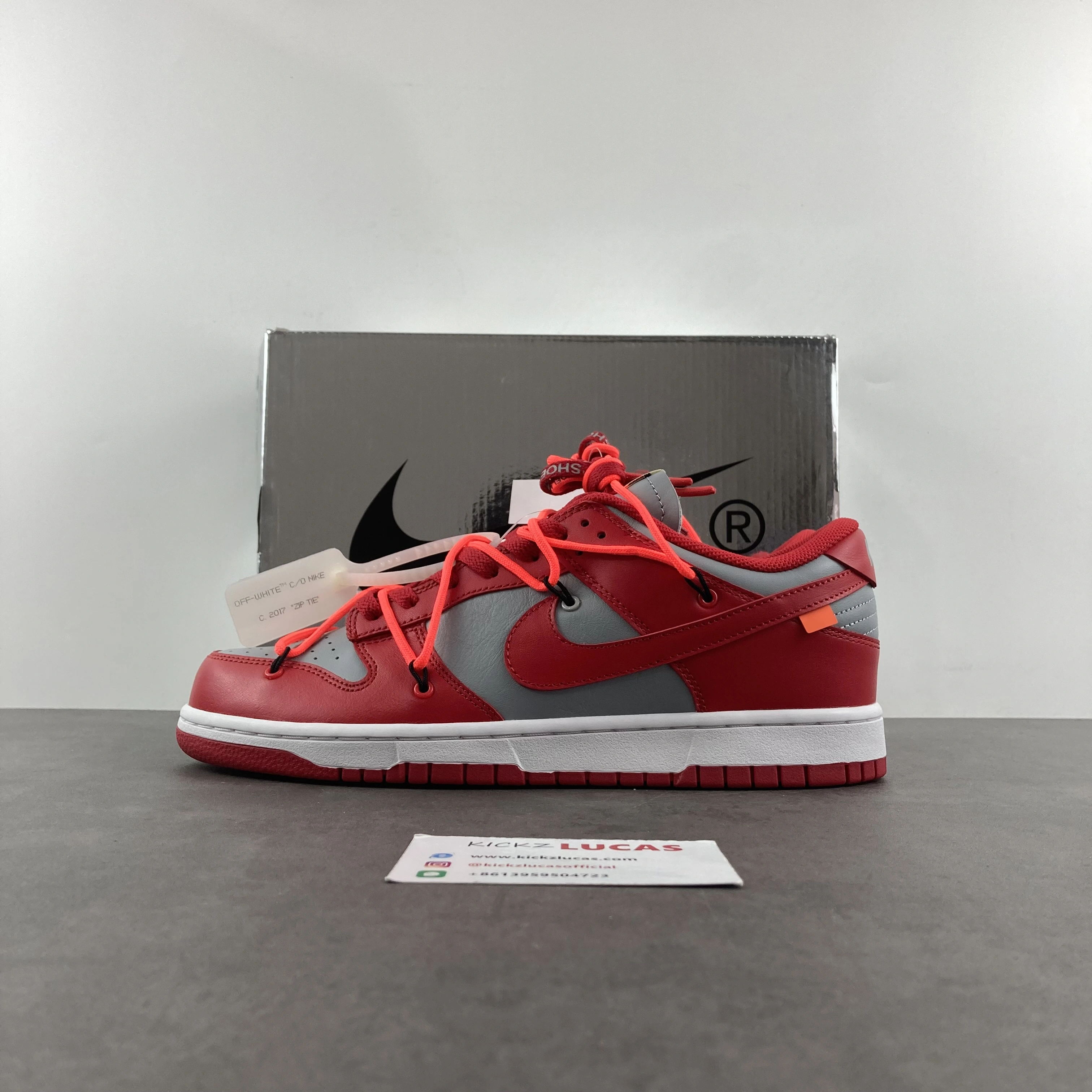 Snug Dunk Low Off-White University Red CT0856- 626